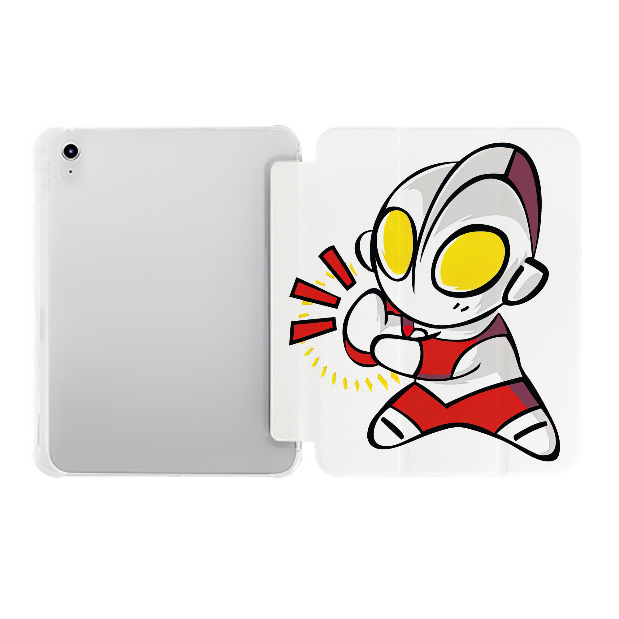 （画像用） ウルトラマン Ultraman IPad ケース ペン収納付き 三つ折りスタンド PUレザー×シリコン 対応機種9.5/10.5/10.9インチ